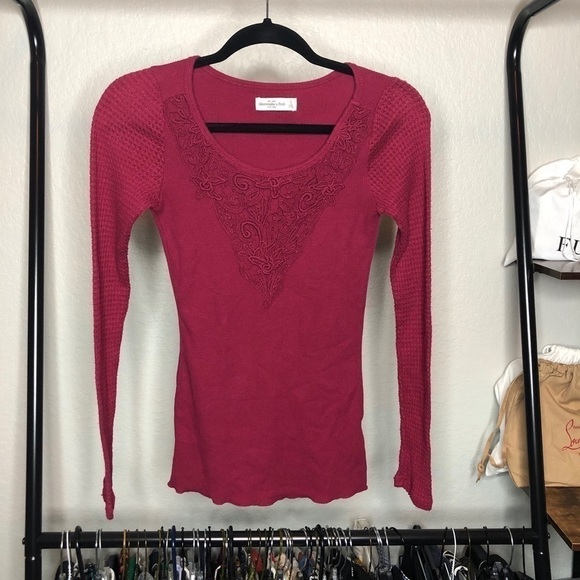 ABERCROMBIE & Fitch Raspberry Thermal Shirt - Picture 1 of 4